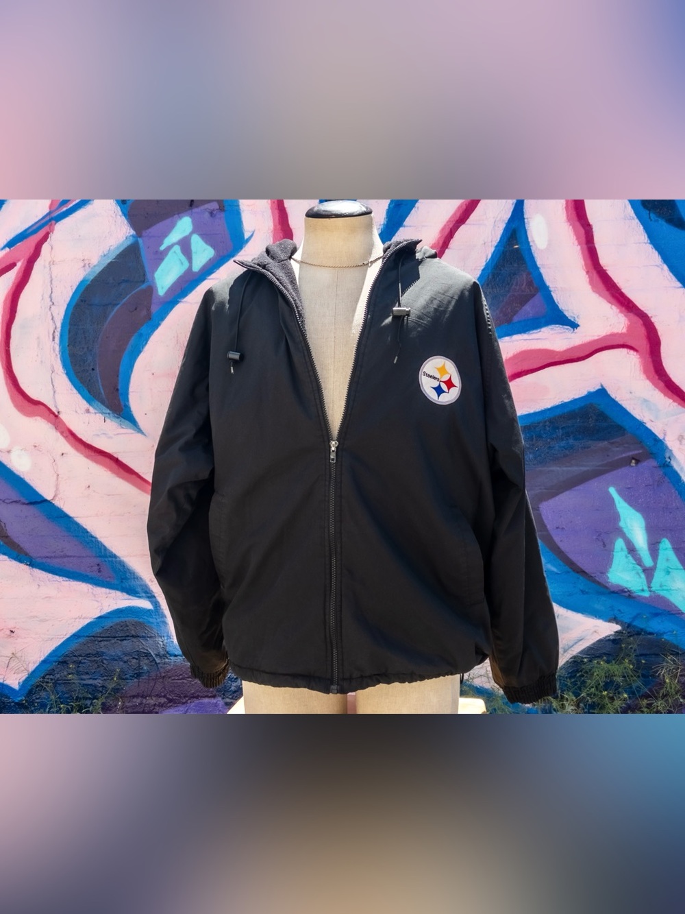 PITTSBURGH STEELERS Vintage Puffer Jacket size XL | Black